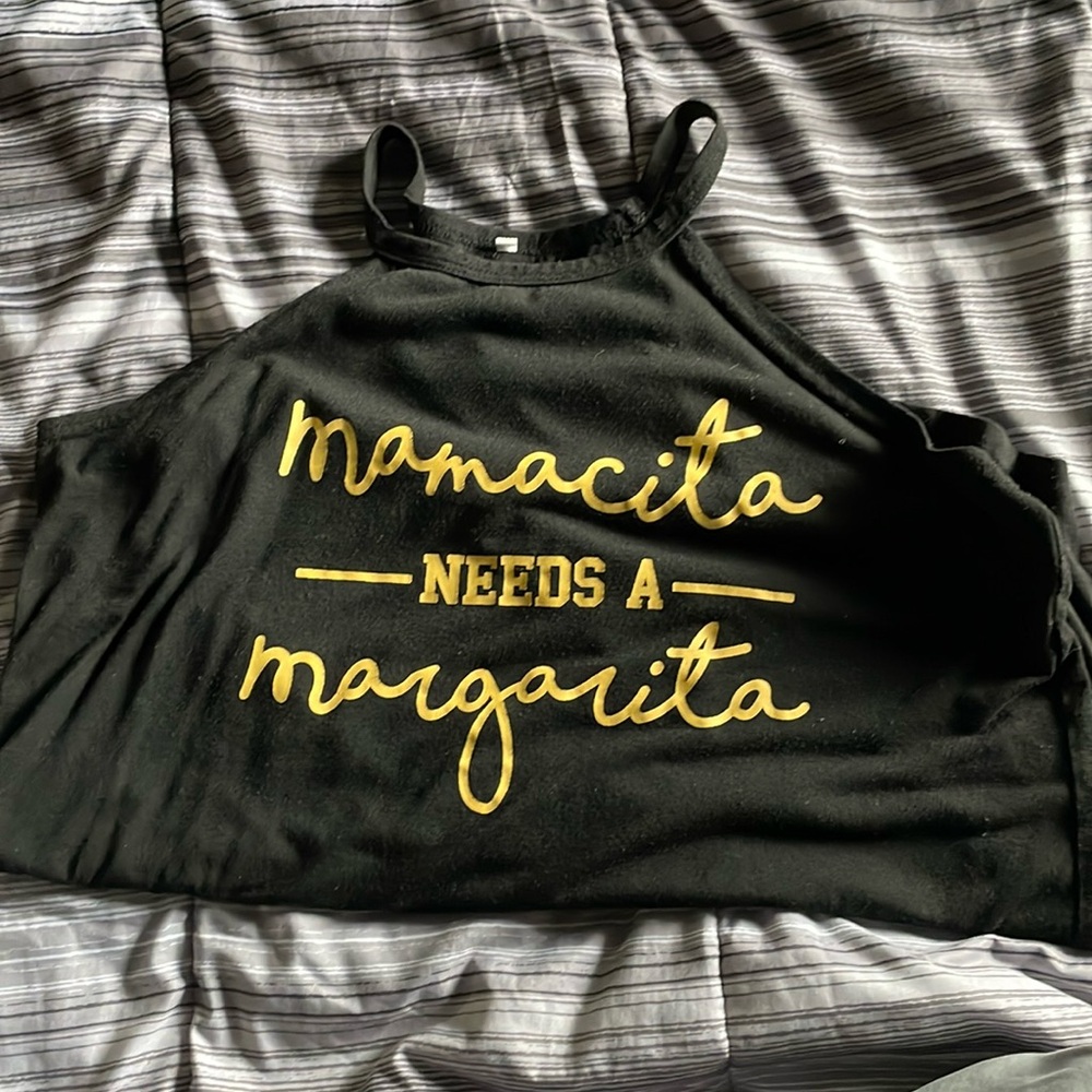 Black halter top spaghetti strap tank size xl